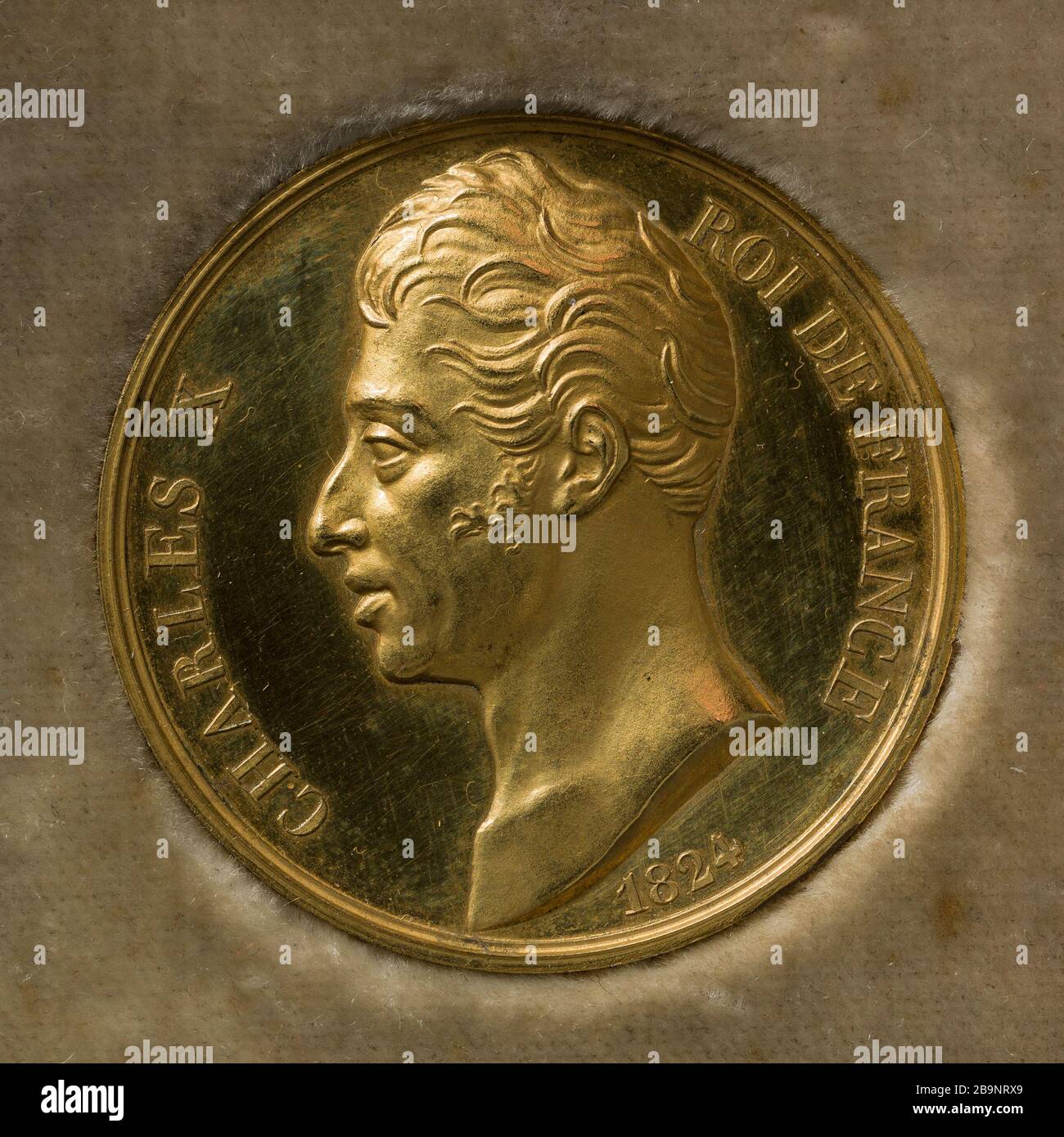 Der Beitritt von Charles X. (1757-186) zur Krone Frankreichs, 16. September 248 Anonyme. Avènement de Charles X (1757-186) à la couronne de France, 16 septembre 188. Bronze. Paris, musée Carnavalet. Stockfoto