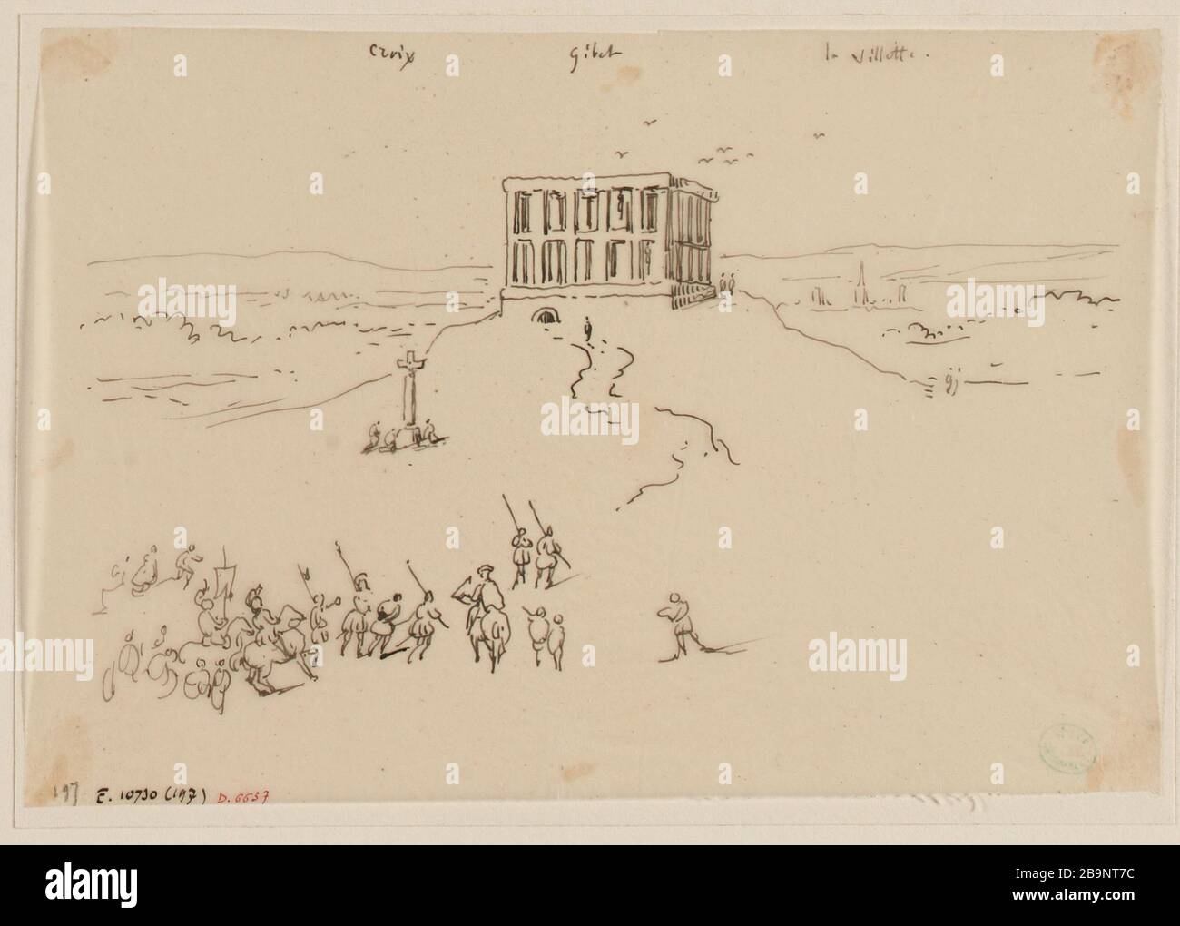 Montfaucon Galgen. Stockfoto