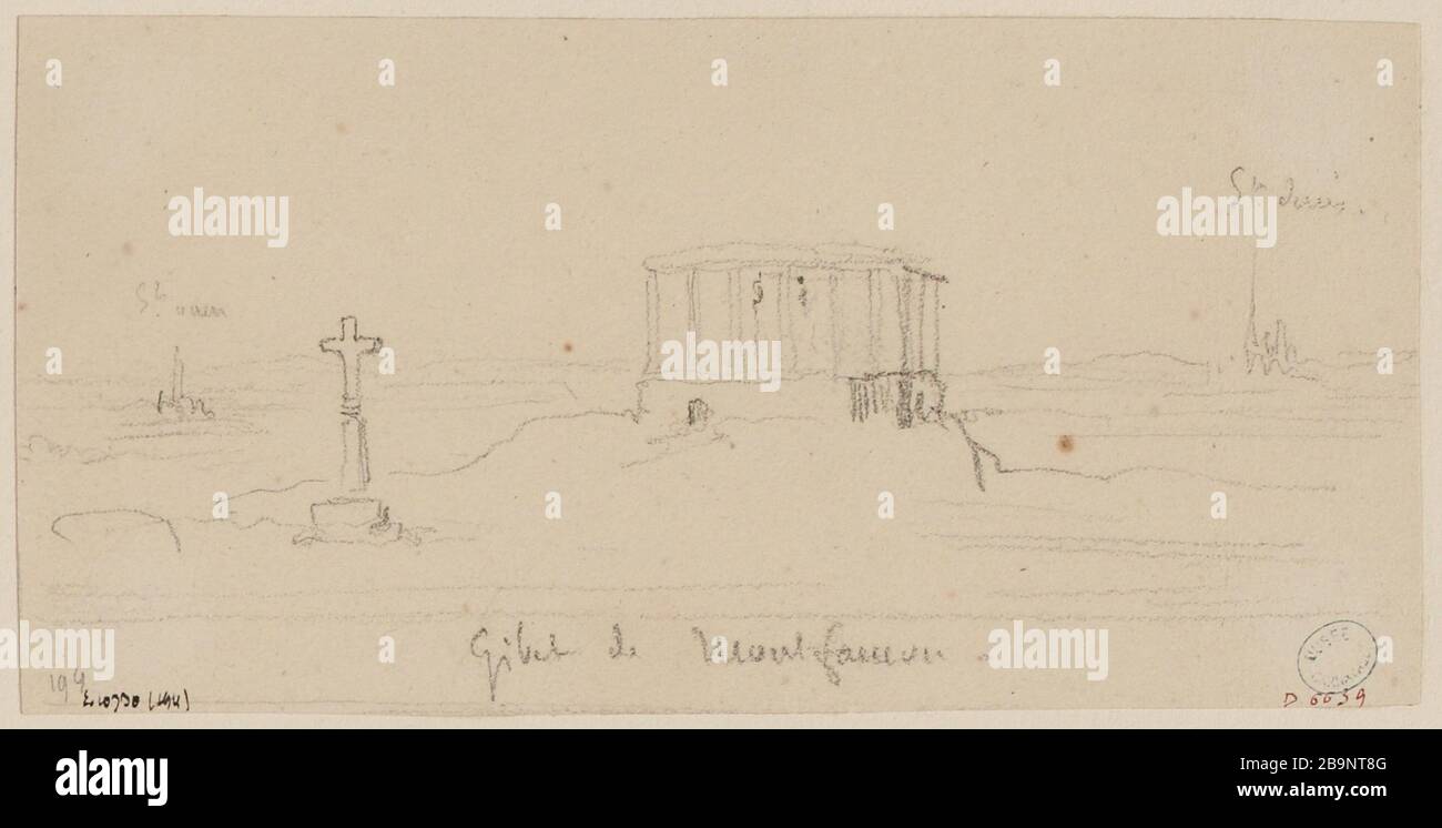 Montfaucon Galgen. Stockfoto