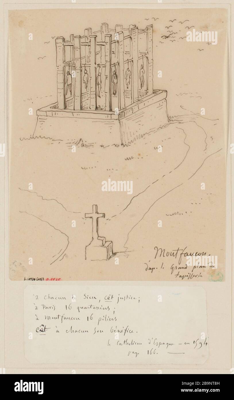 Der Gibbet von Montfaucon. Stockfoto