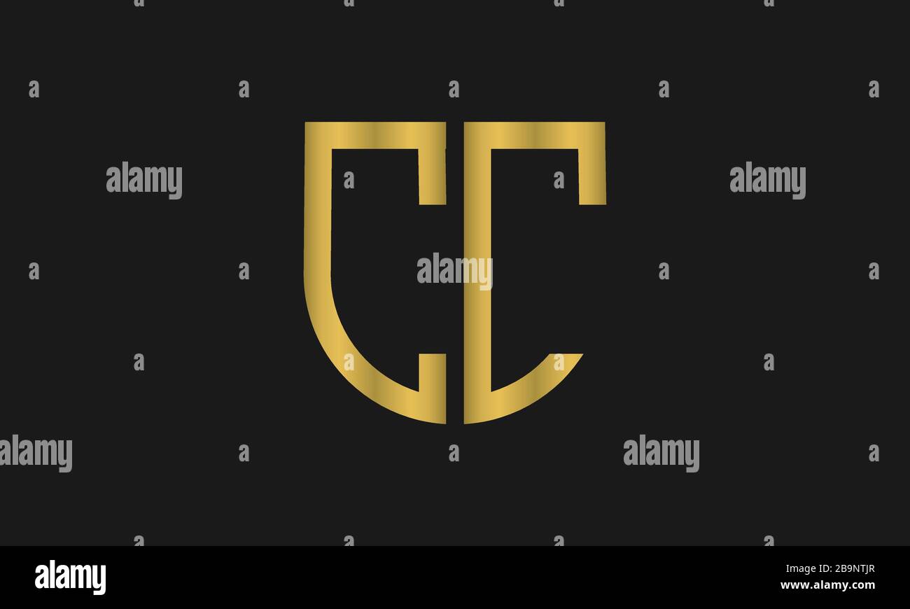 Buchstabe CC Monogramm und Schild Zeichen Kombination. Logo-Design mit Line Art-Design. Symbolisiert Zuverlässigkeit, Sicherheit, Leistung, Sicherheit. Stock Vektor