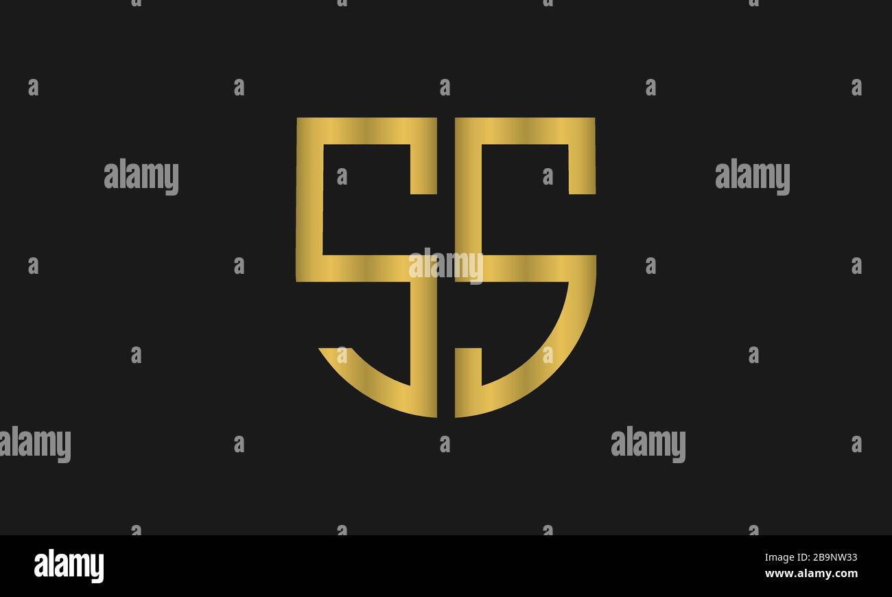 Buchstaben SS Monogramm und Schild Zeichen Kombination. Logo-Design mit Line Art-Design. Symbolisiert Zuverlässigkeit, Sicherheit, Leistung, Sicherheit. Stock Vektor