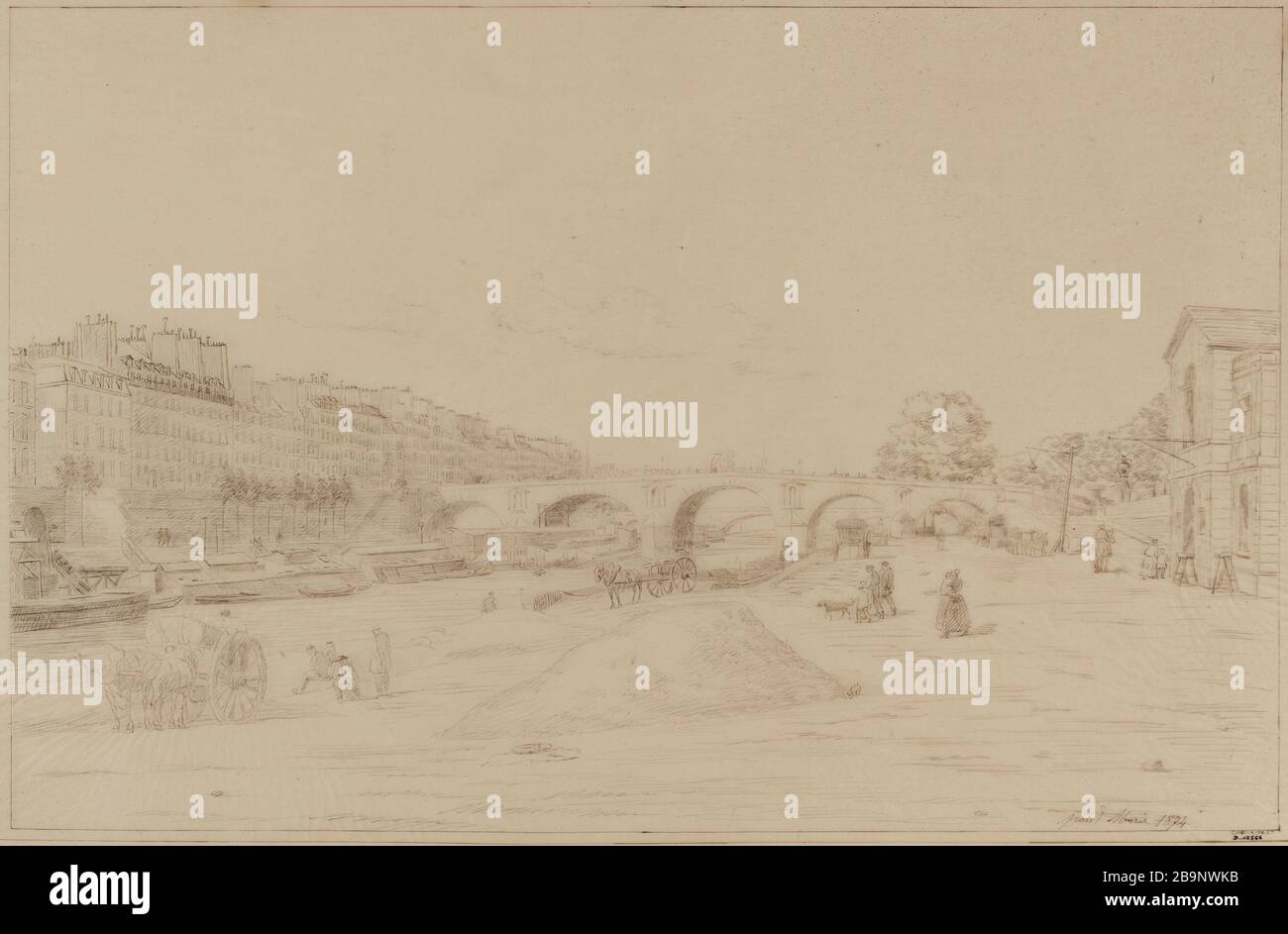 Pont Marie im Jahr 1874. Stockfoto