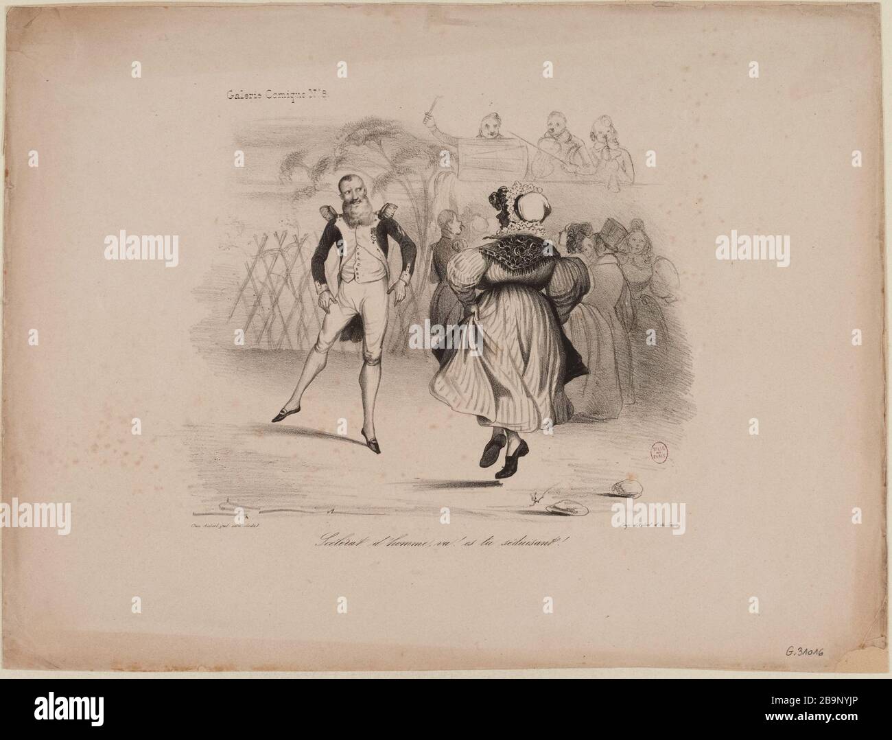 Mann Schurke, geht! Sie sind attraktiv! (Tanzpaar), Galerie Comic Nr. 8. Stockfoto