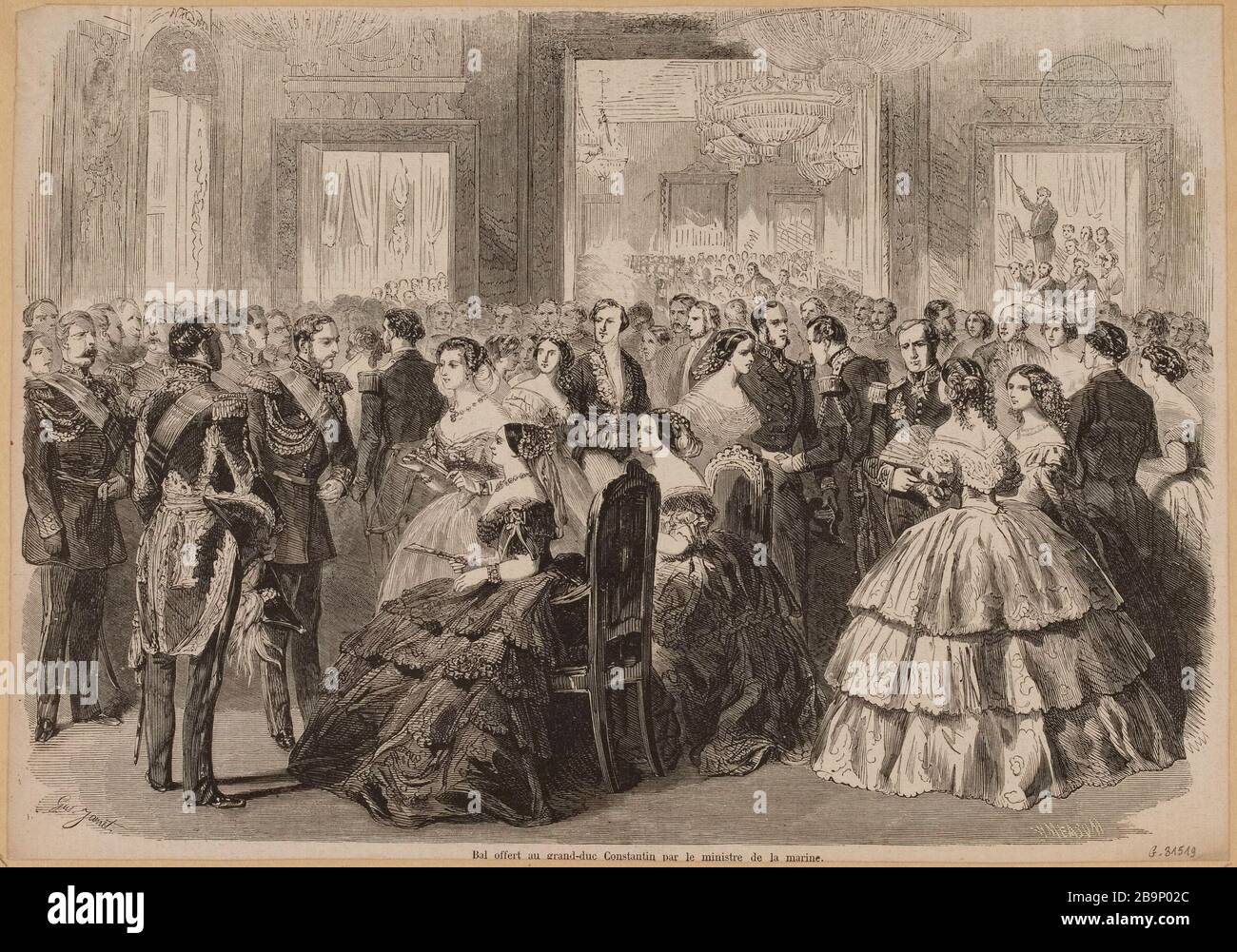 Bal dem Großfürsten Konstantin vom Marineminister angeboten. Stockfoto