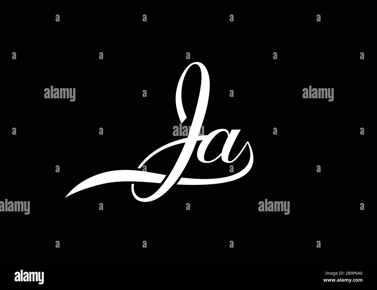 J A, ja Initial Letter Logo Design Vektor-Vorlage, grafisches Alphabet Symbol für Corporate Business Identity Stock Vektor