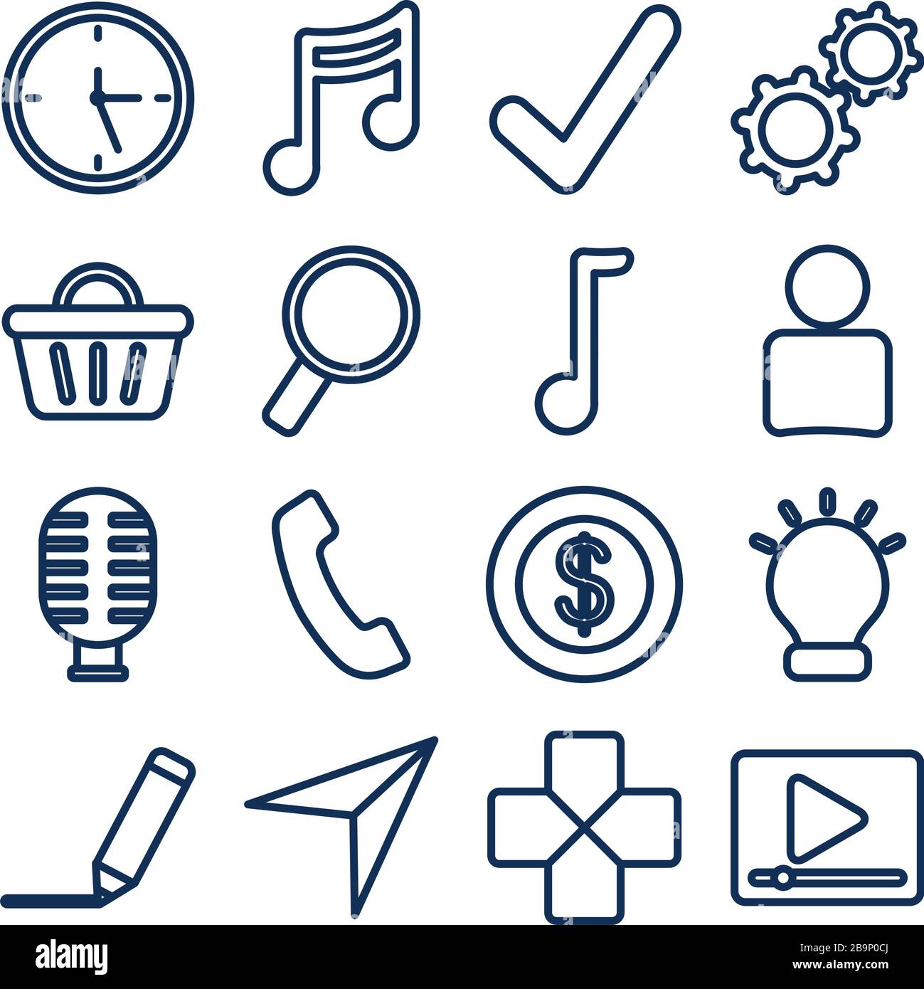 Design von Line StyleSymbolen, SocialMediaApps MultimediaKommunikation digitales Marketing