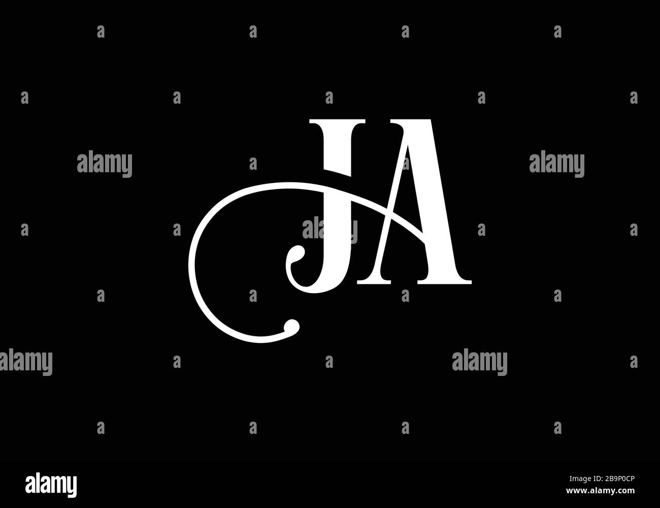 J A, ja Initial Letter Logo Design Vektor-Vorlage, grafisches Alphabet Symbol für Corporate Business Identity Stock Vektor