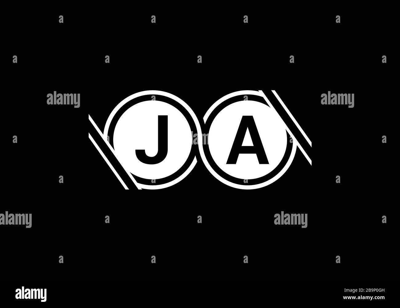 J A, ja Initial Letter Logo Design Vektor-Vorlage, grafisches Alphabet Symbol für Corporate Business Identity Stock Vektor