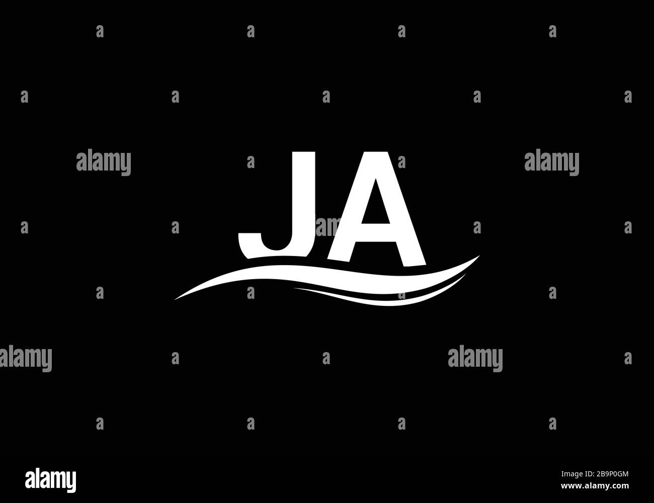 J A, ja Initial Letter Logo Design Vektor-Vorlage, grafisches Alphabet Symbol für Corporate Business Identity Stock Vektor