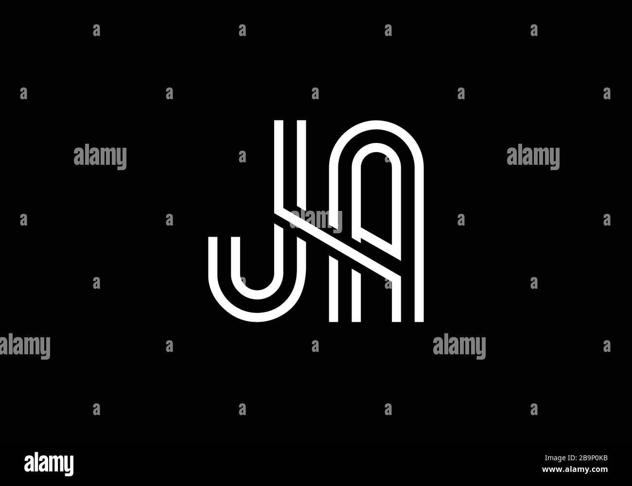 J A, ja Initial Letter Logo Design Vektor-Vorlage, grafisches Alphabet Symbol für Corporate Business Identity Stock Vektor