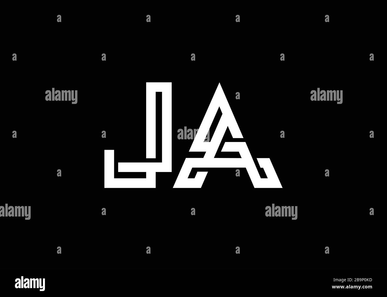 J A, ja Initial Letter Logo Design Vektor-Vorlage, grafisches Alphabet Symbol für Corporate Business Identity Stock Vektor
