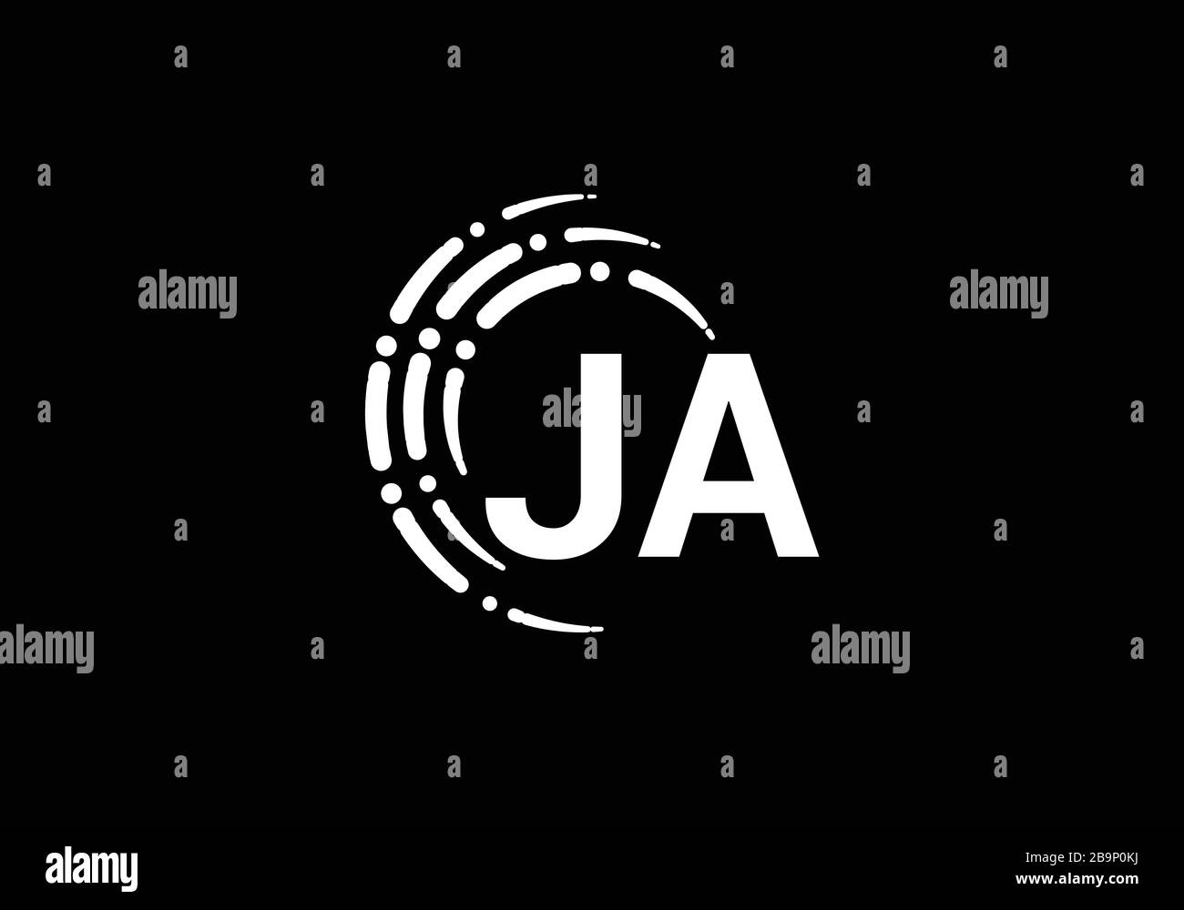 J A, ja Initial Letter Logo Design Vektor-Vorlage, grafisches Alphabet Symbol für Corporate Business Identity Stock Vektor