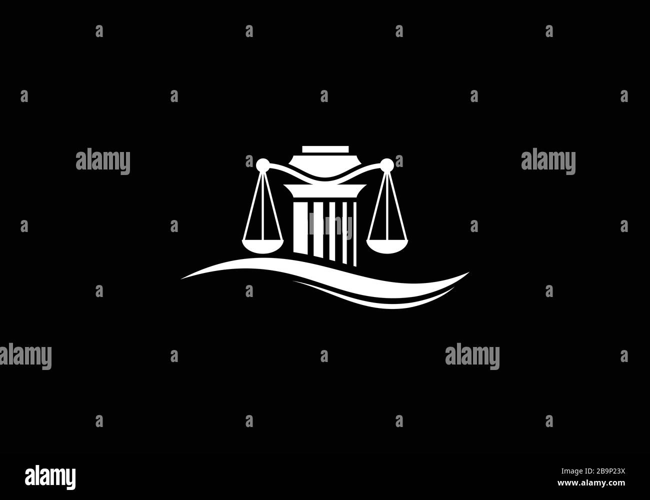 Design des Logos der Säule, Vektorlogo für die Anwaltskanzlei Stock Vektor