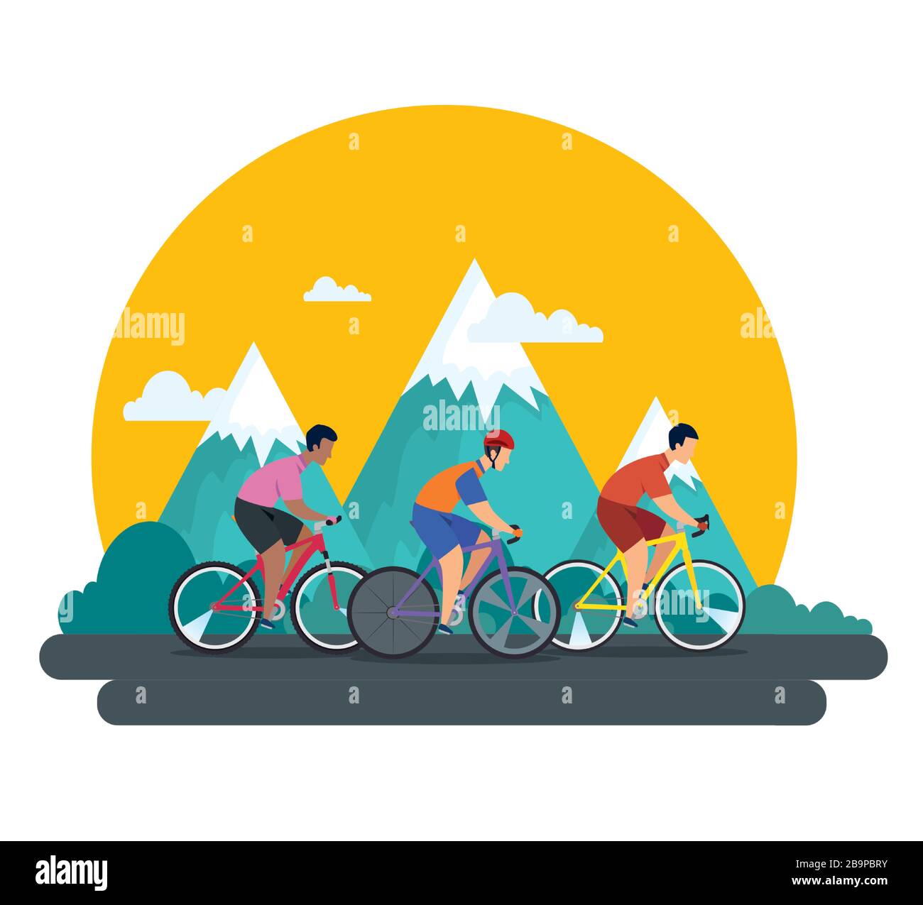 Gruppe von Radfahrern in der Meisterschaft Stock Vektor