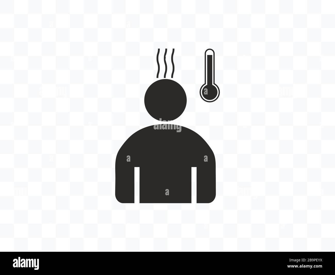 Symbol Krankheit, krank, Temperatur. Vektorgrafiken, flaches Design. Stock Vektor