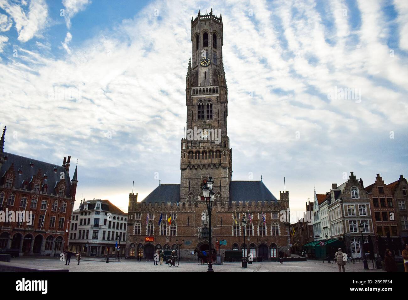 Leere Straßen von Brüggen in Belgien Stockfoto