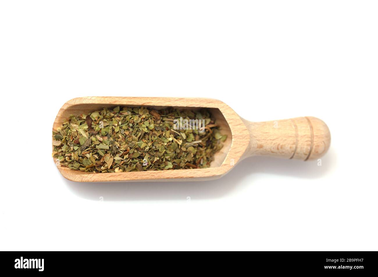 Oregano-Gewürzkräuter auf einer Gewürzschaufel Stockfoto