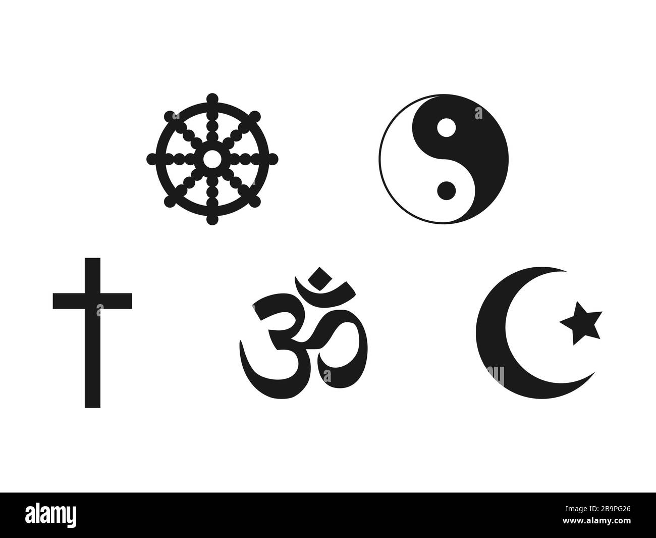Symbol für religiöse Symbole festgelegt. Vektorgrafiken, flaches Design. Stock Vektor Symbol für religiöse Symbole festgelegt. Vektorgrafiken, flaches Design. Stock Vektor