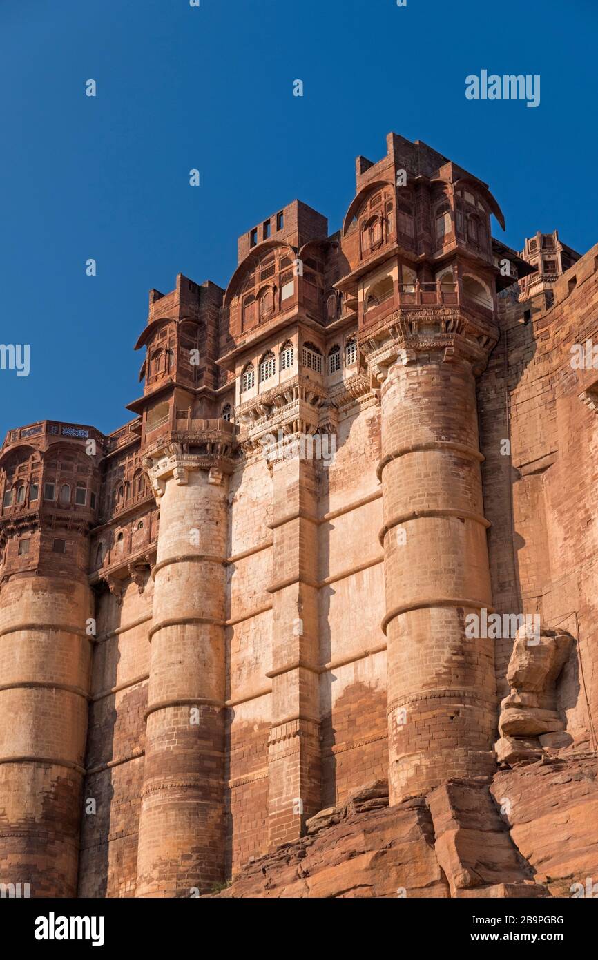 Mehrangarh Fort Jodhpur Rajasthan Indien Stockfoto
