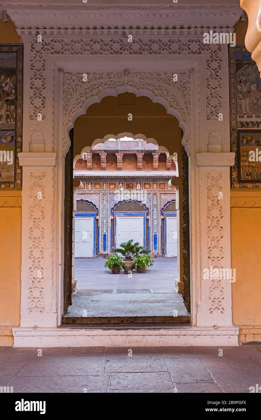Chokelao Mahal Eingang Mehrangarh Fort Jodhpur Rajasthan Indien Stockfoto