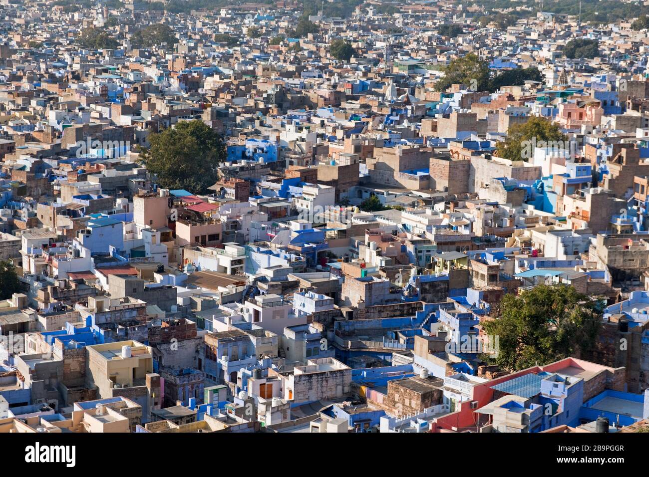 Blick auf Blue City Jodhpur Rajasthan Indien Stockfoto