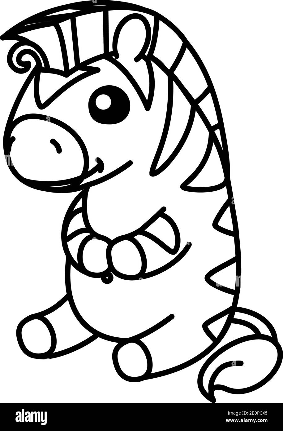 Vektor niedlich Baby Zebra Kinder färben Buchseite Stock Vektor