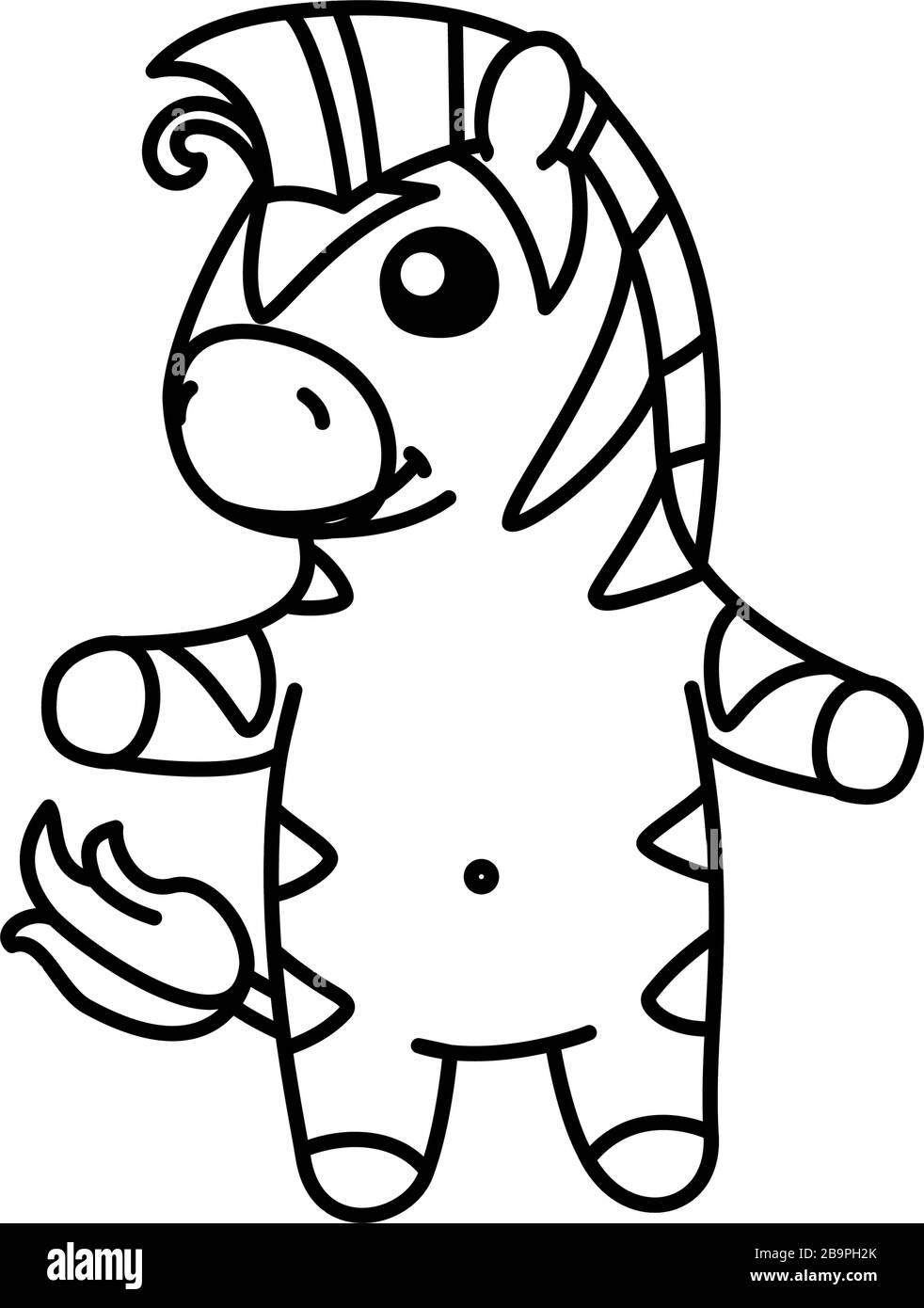 Vektor niedlich Baby Zebra Kinder färben Buchseite Stock Vektor