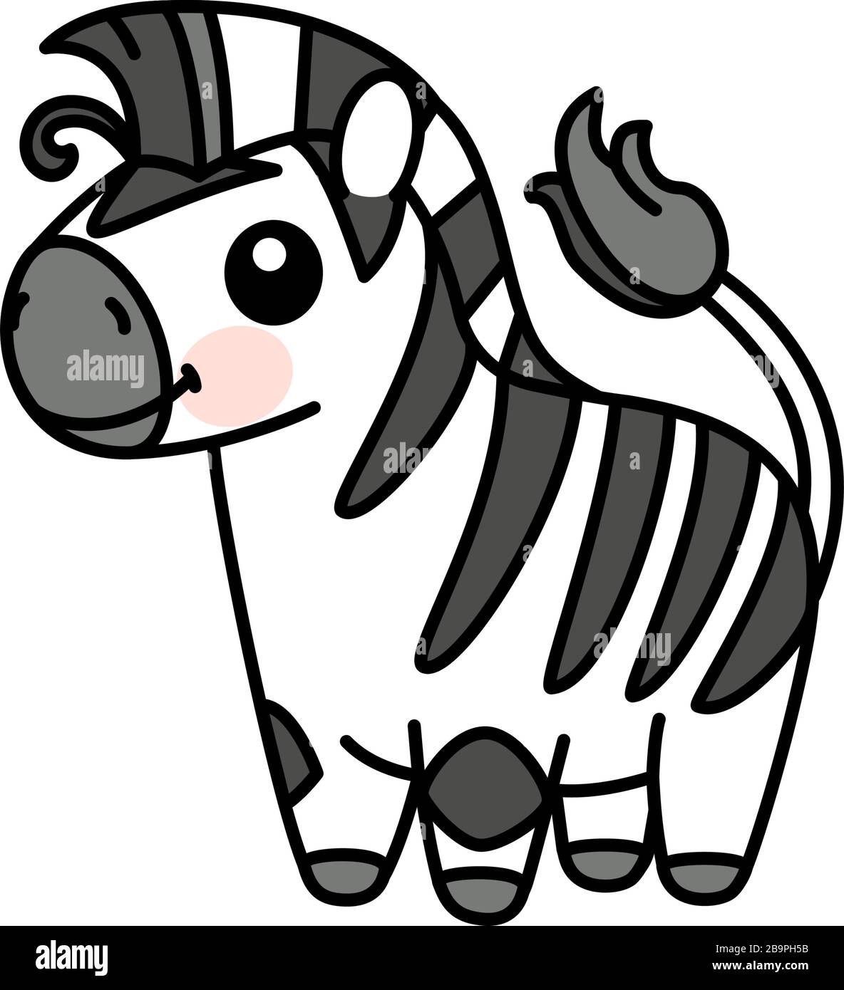 Vector scandi gestreiftes Baby Zebra. Niedliches Tier Stock Vektor