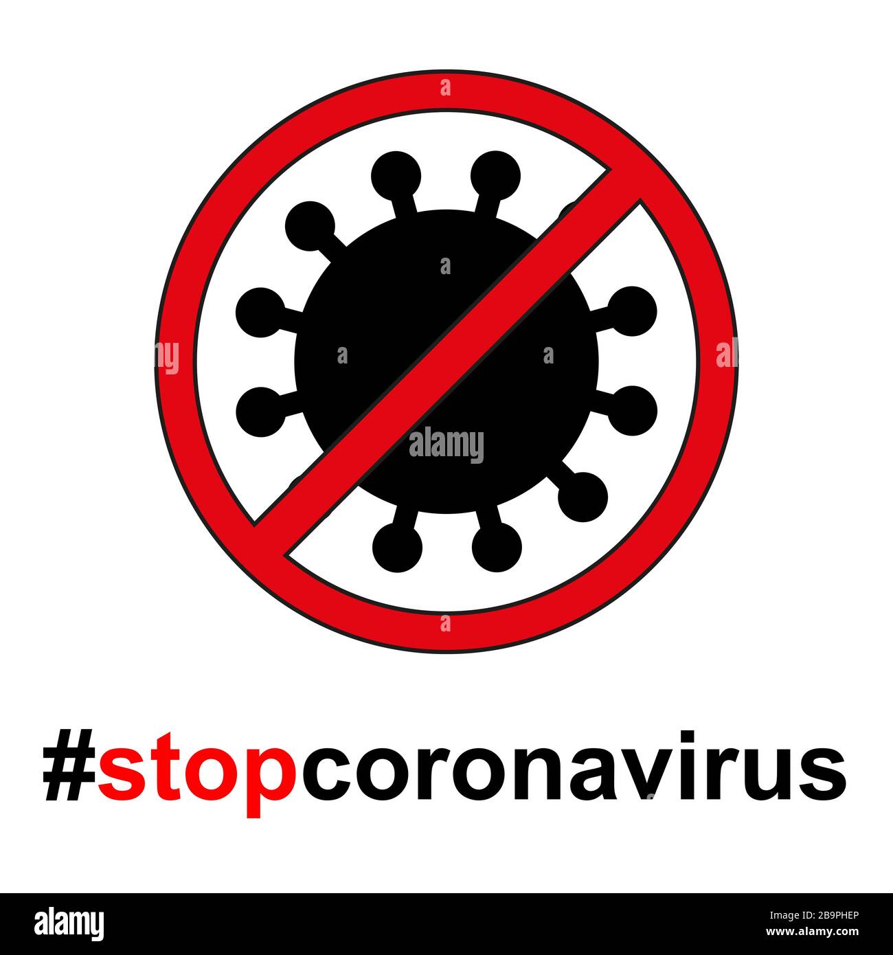 Symbol Coronavirus im Hintergrund isoliert stoppen Stock Vektor