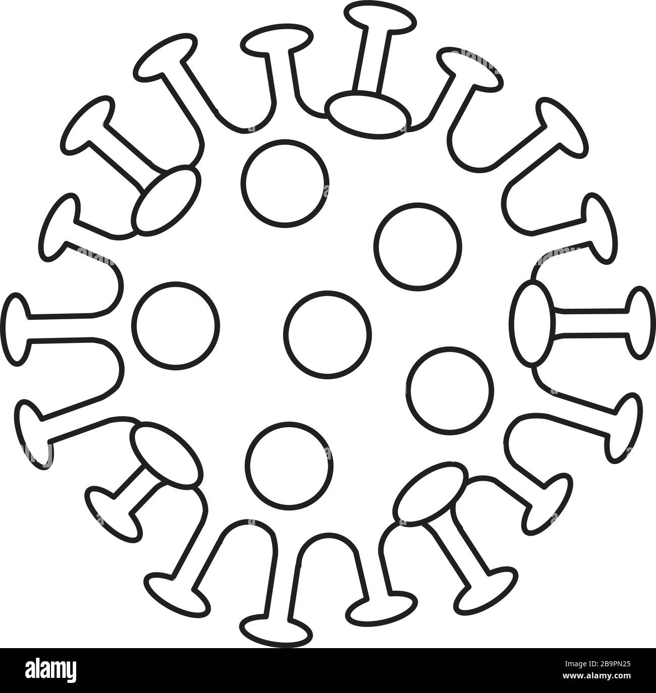 Partikel des isolierten Kovidalsymbols 19 Stock Vektor