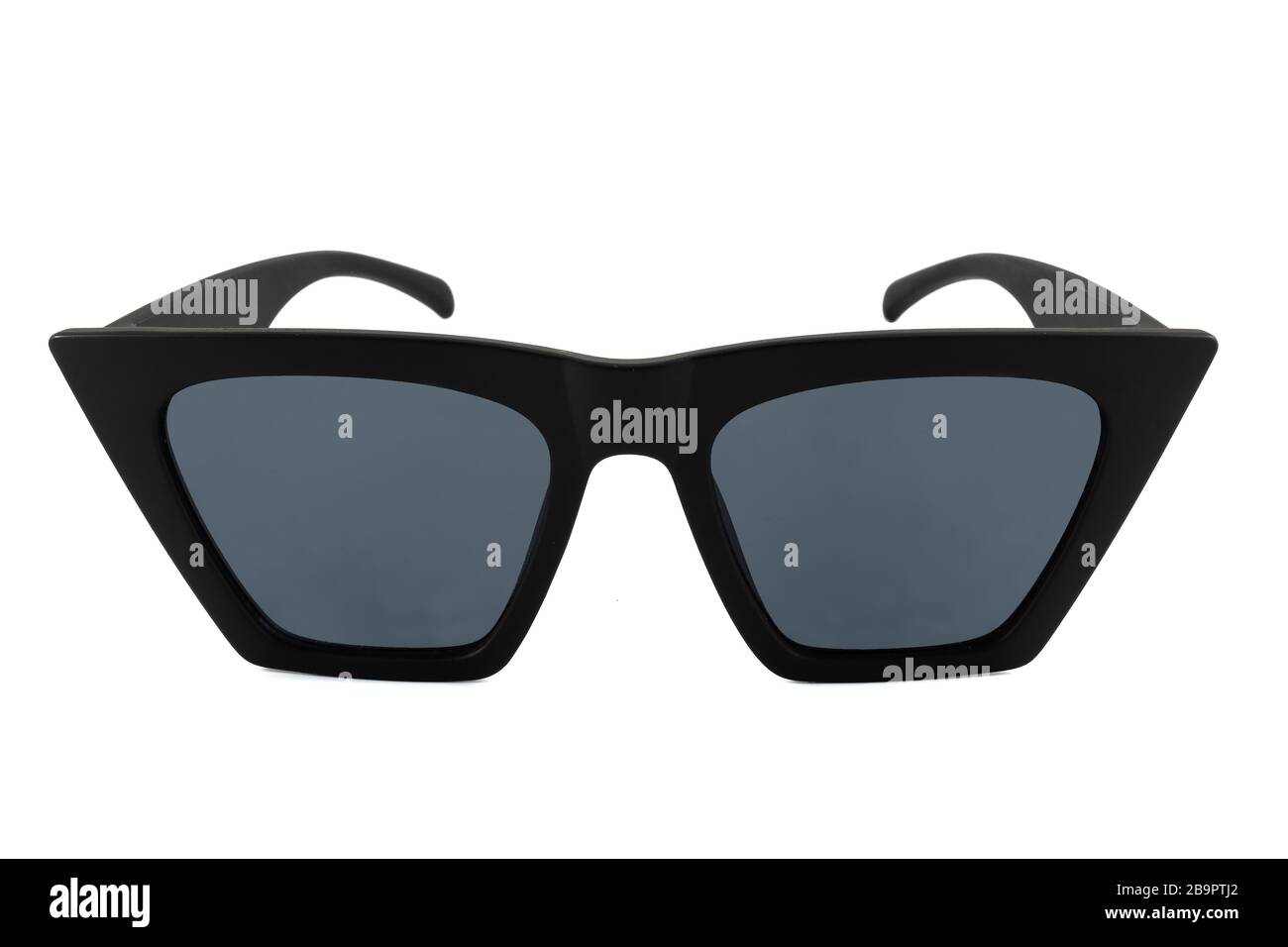 Schwarze Sonnenbrille mit dickem Rahmen und schwarzer Brille, isoliert auf  weißem Hintergrund, Vorderansicht Stockfotografie - Alamy