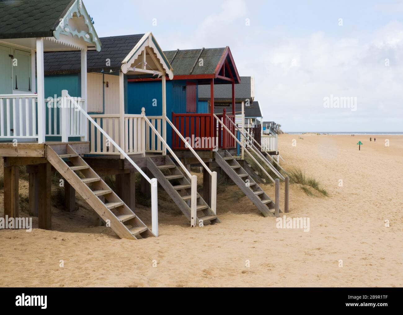 Strandhütten, Wells-next-the-Sea, Norfolk, Großbritannien Stockfoto