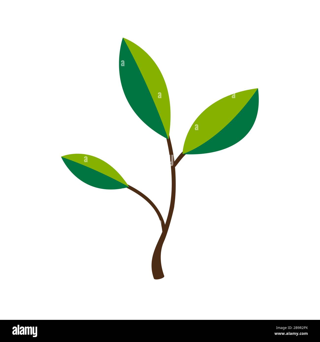 Baumsymbol mit grünen Blättern - ECO-Konzeptvektor oder Firmenlogo Designelement. Umweltschutz, Naturschutz, Umweltfreundlichkeit Stock Vektor