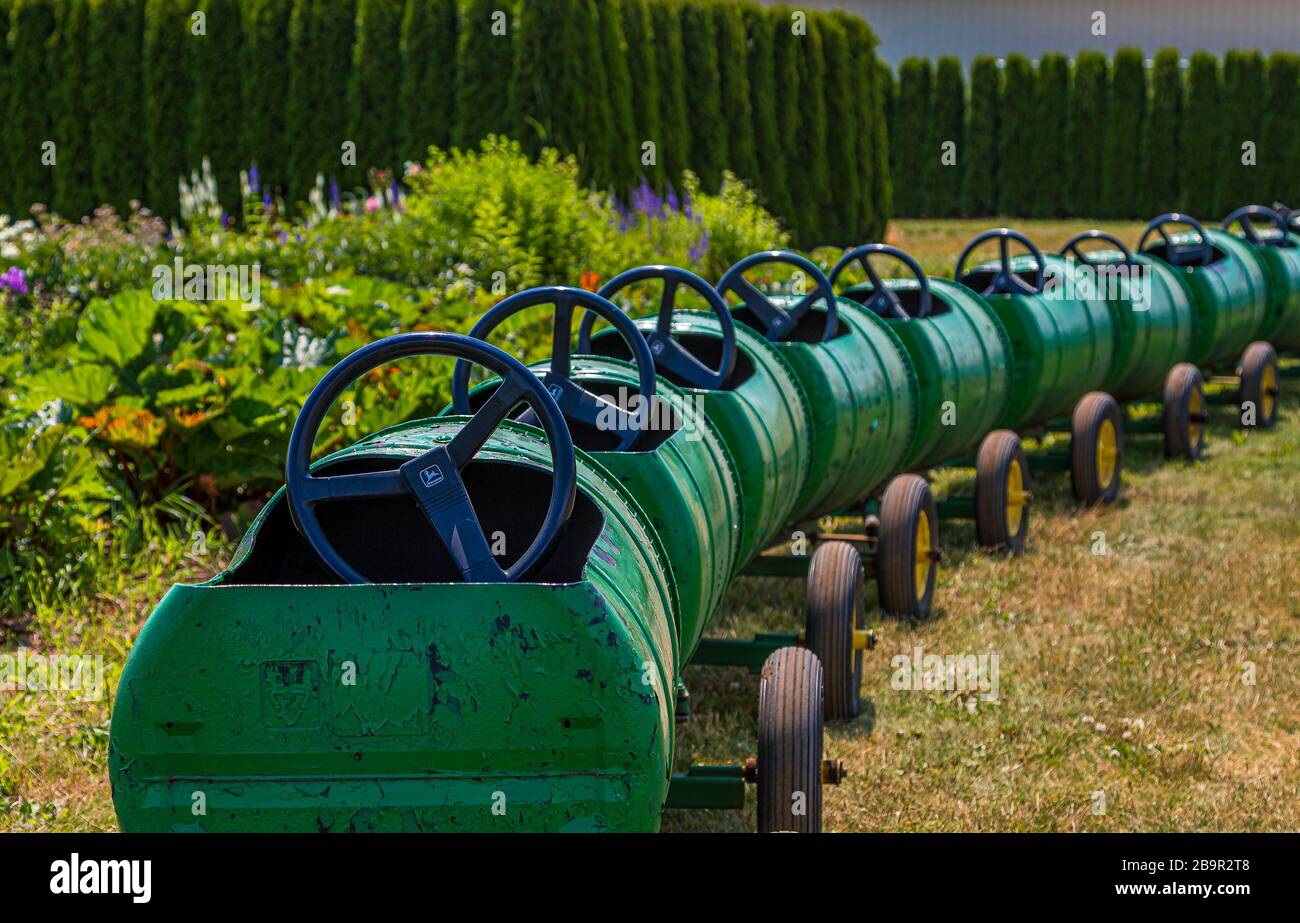 John Deere-Traktorzug Für Kinder Stockfoto