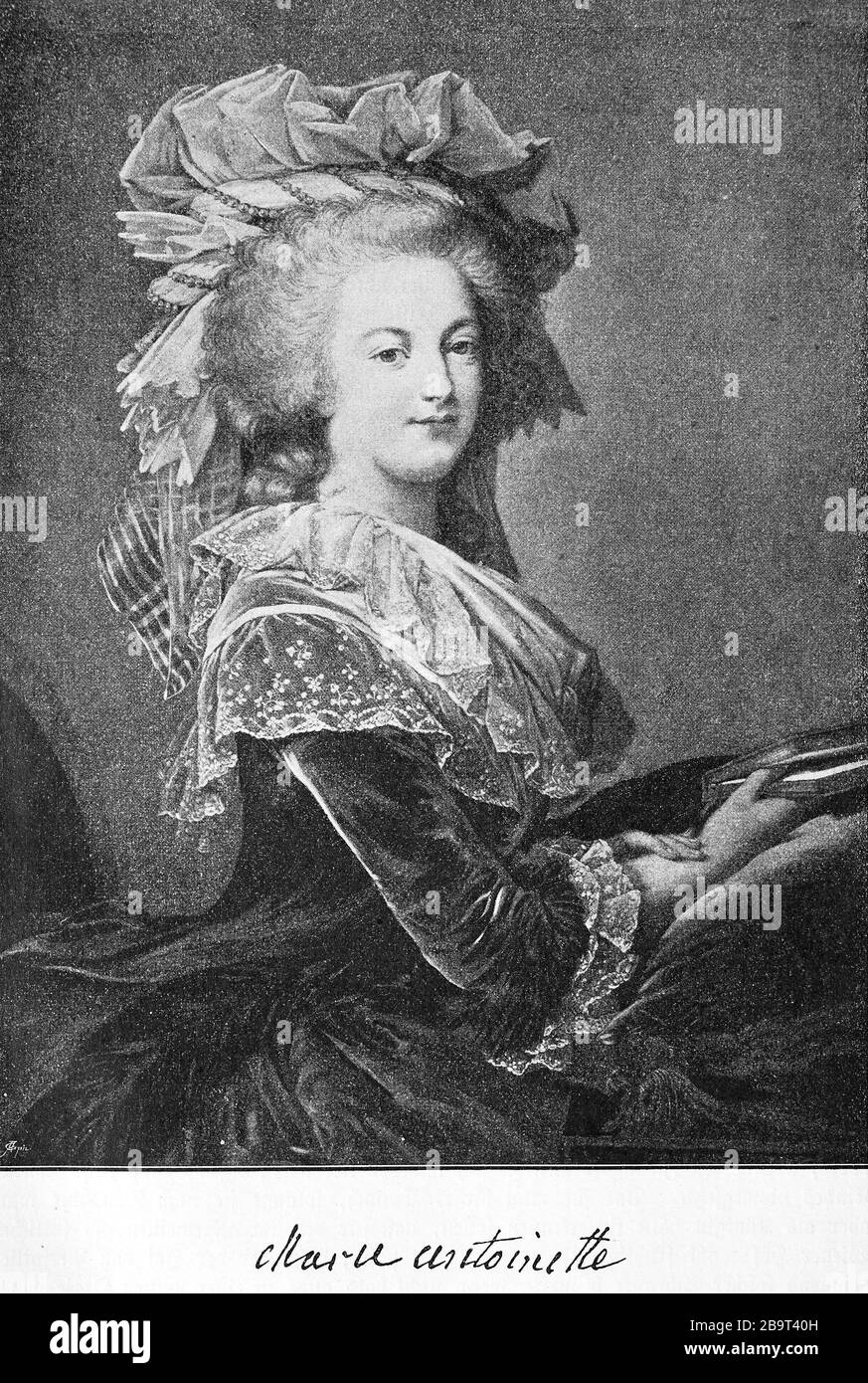 Marie Antoninette, Königin von Frankreich, Marie-Antoninette wurde als Erzherzegin Maria Antonia von Österreich geboren. Durch Heirat mit dem Thronfolger Ludwig August wurde sie am 16. Mai 1770 Dauphine von Frankreich / Marie Anteinette, Königin von Frankreich, Marie-Anteinette (* 2. November 555 † 16. Oktober 1793) wurde als Erzherzogin Maria Antonia von Österreich geboren. Durch Heirat mit dem Thronfolger Ludwig August wurde sie am 16. Mai 1770 Dauphine von Frankreich, historisch, digital verbesserte Wiedergabe eines Originals aus dem 19. Jahrhundert / Digitale Produktion einer Originalanlage aus dem 19. J Stockfoto