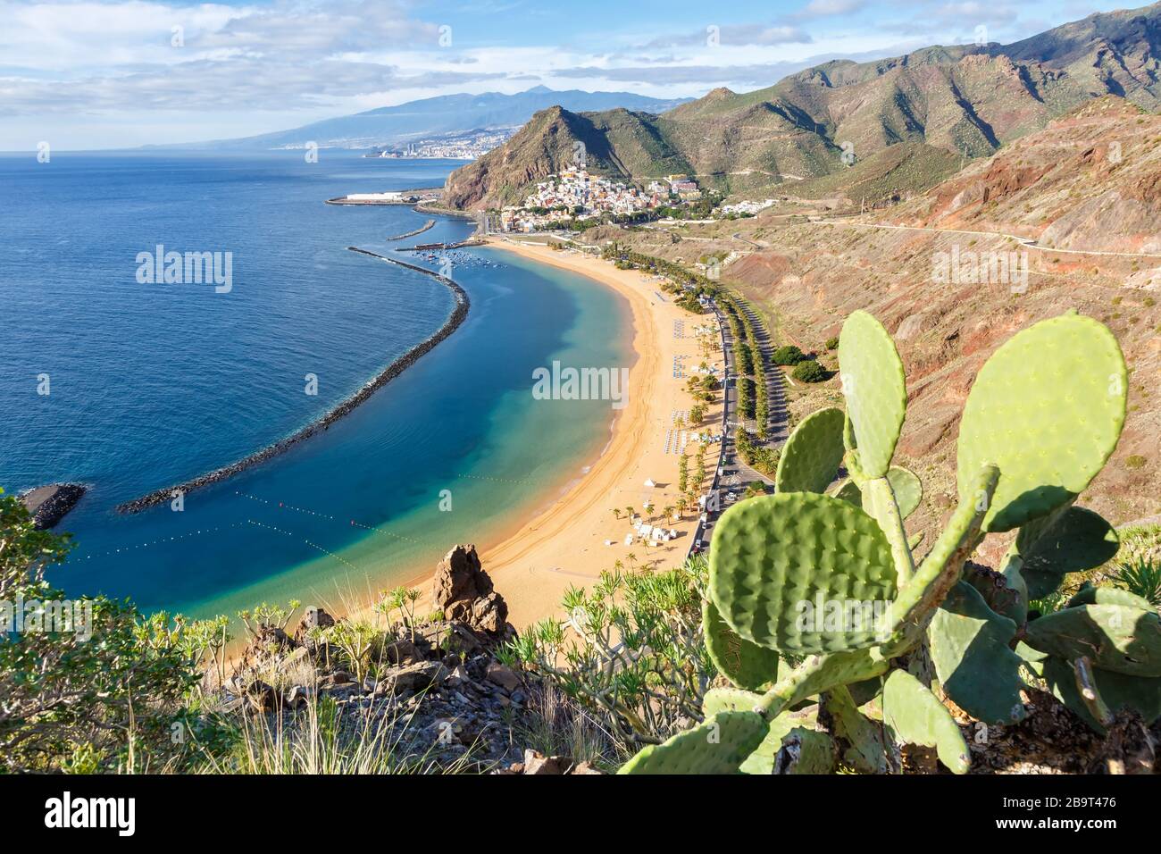 Strand von Tenera Teresitas Kanarische Inseln Meerwasserreise durch die Natur des Atlantiks Stockfoto