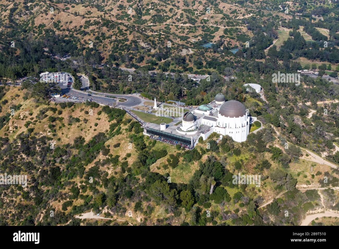 Los Angeles Griffith Observatory Stadt Gebäude Luftbild Foto Fotografie Stockfoto