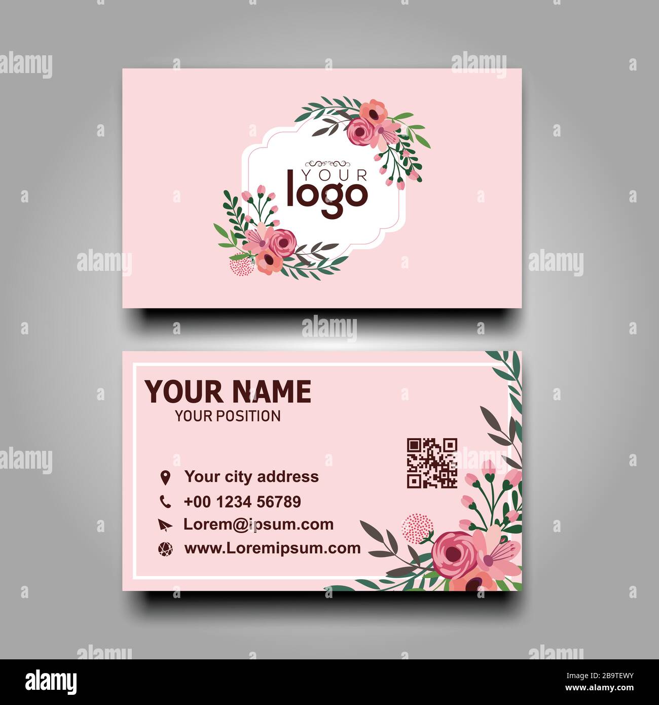 Business Card Template Vector für Mode und Beauty Stock Vektor