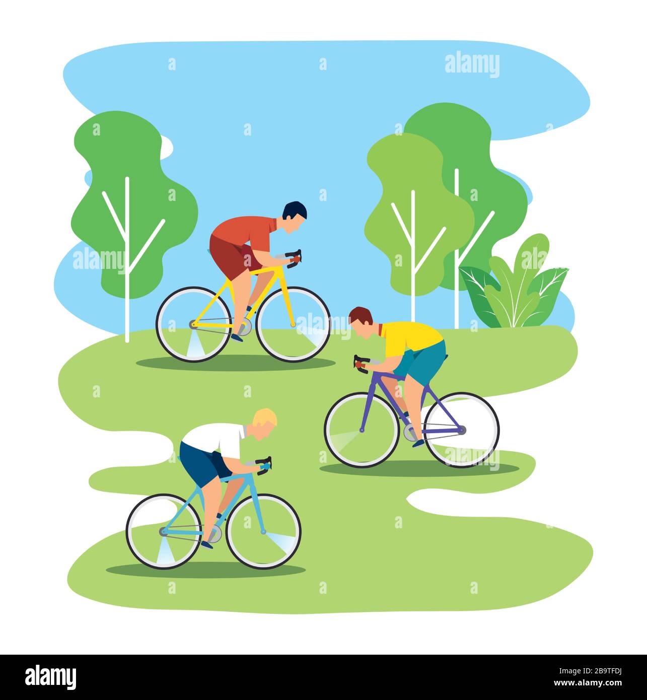 Gruppe von Radfahrern in der Meisterschaft Stock Vektor