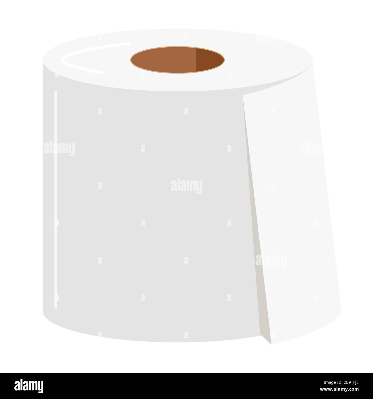 Symbol für den Vektor der Toilettenpapierrolle auf weißem Hintergrund isoliert. Stock Vektor