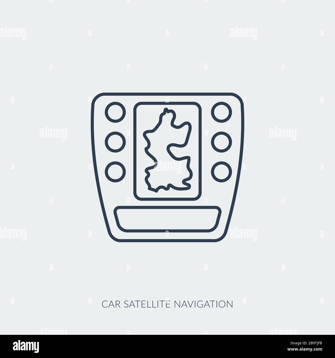 Vektorlinien-Symbol der Satellitennavigation für Autoteile Stock Vektor