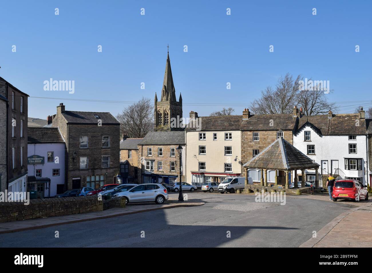Die höchste Marktstadt Englands Alston in der Grafschaft Cumbria, während der Covid19 Pandemic Lockdown 2020. Stockfoto