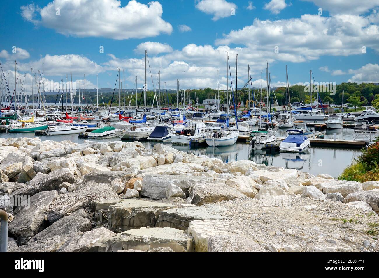 Hafen und Hafengebiet von Meaford, Ontario, Kanada, Nordamerika Stockfoto