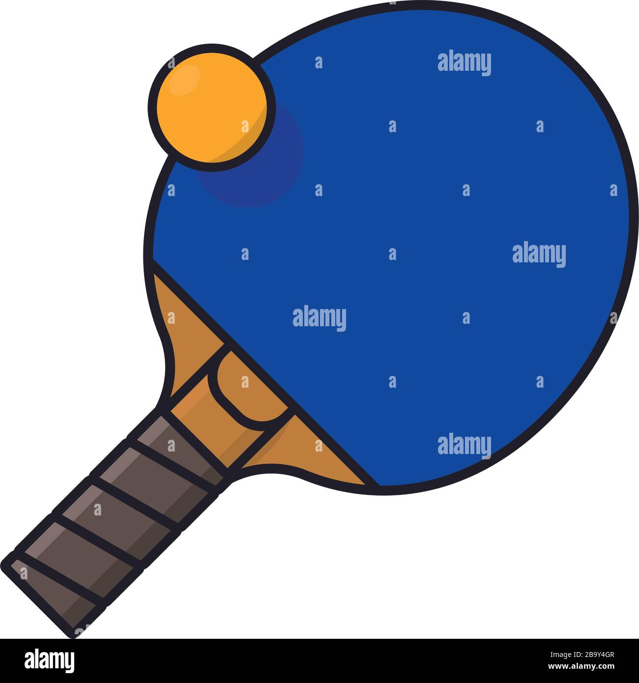 Tischtennisschläger und Ball isoliert Vektorgrafiken für den World Table Tennis Day am 6. April. Symbol für individuelle Sportfarben. Stock Vektor