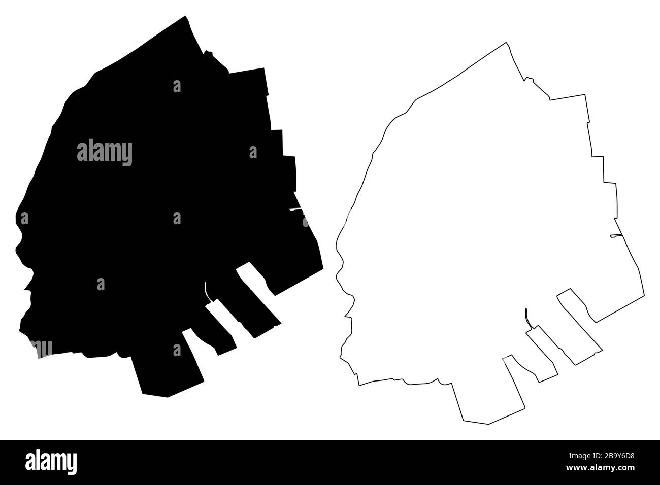 Emmen City (Königreich der Niederlande, Drenthe, Holland) Karte Vektor Illustration, Scribble Sketch City of Emmen Karte Stock Vektor