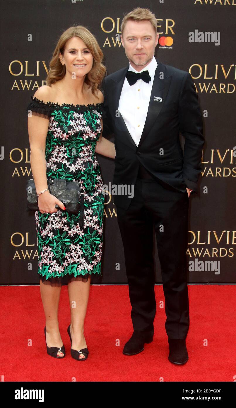 APR 08, 2018 - London, England, Großbritannien - die Olivier Awards mit Mastercard, Royal Albert Hall Photo Shows: Harriet Scott und Ronan Keating Stockfoto