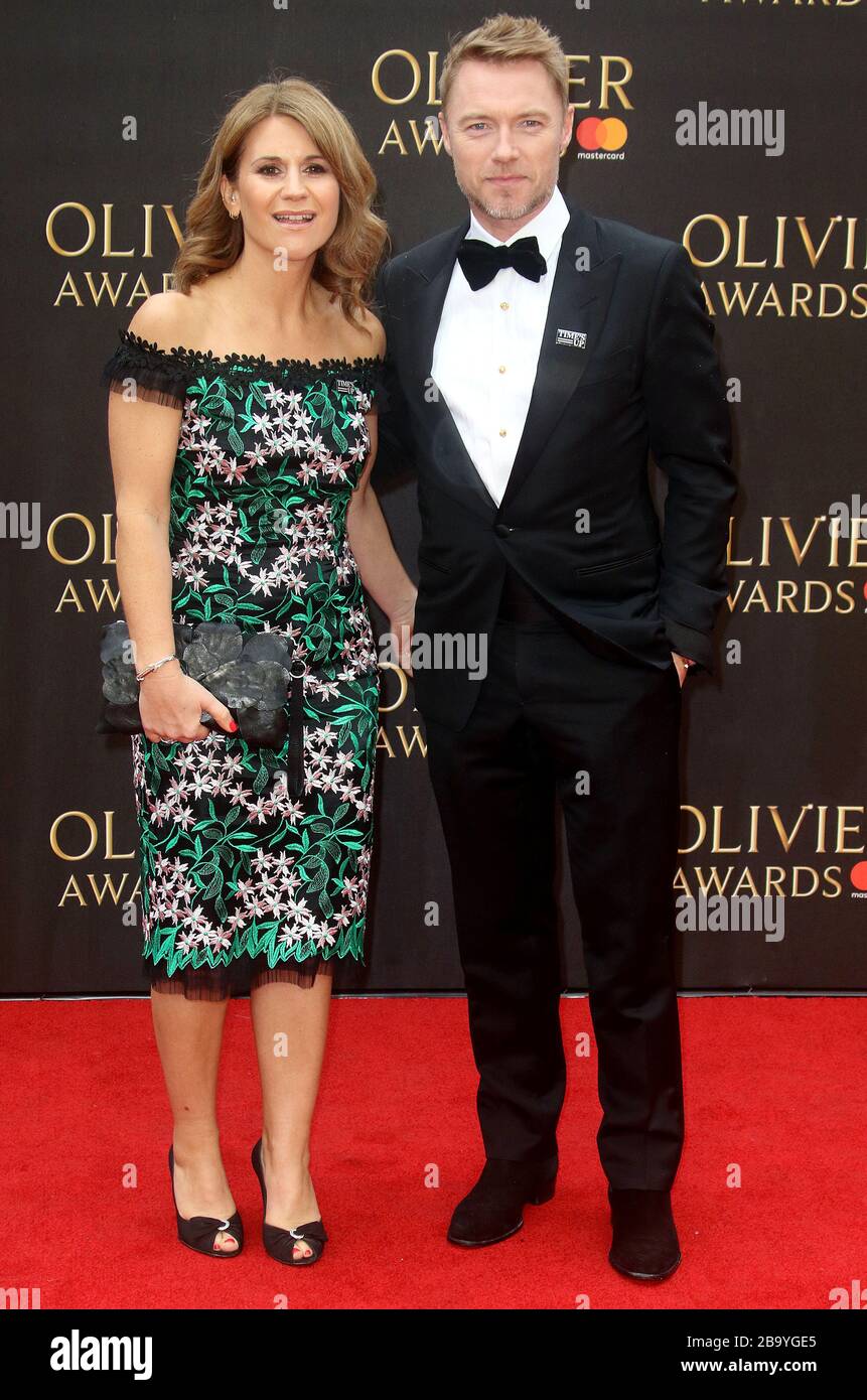 APR 08, 2018 - London, England, Großbritannien - die Olivier Awards mit Mastercard, Royal Albert Hall Photo Shows: Harriet Scott und Ronan Keating Stockfoto