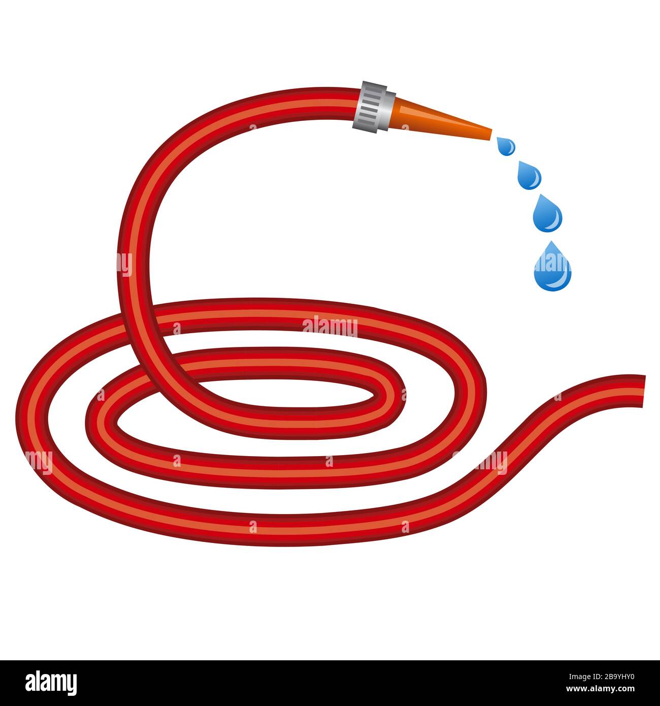 Abbildung: Roter Gummischlauch auf weißem Hintergrund Stock Vektor