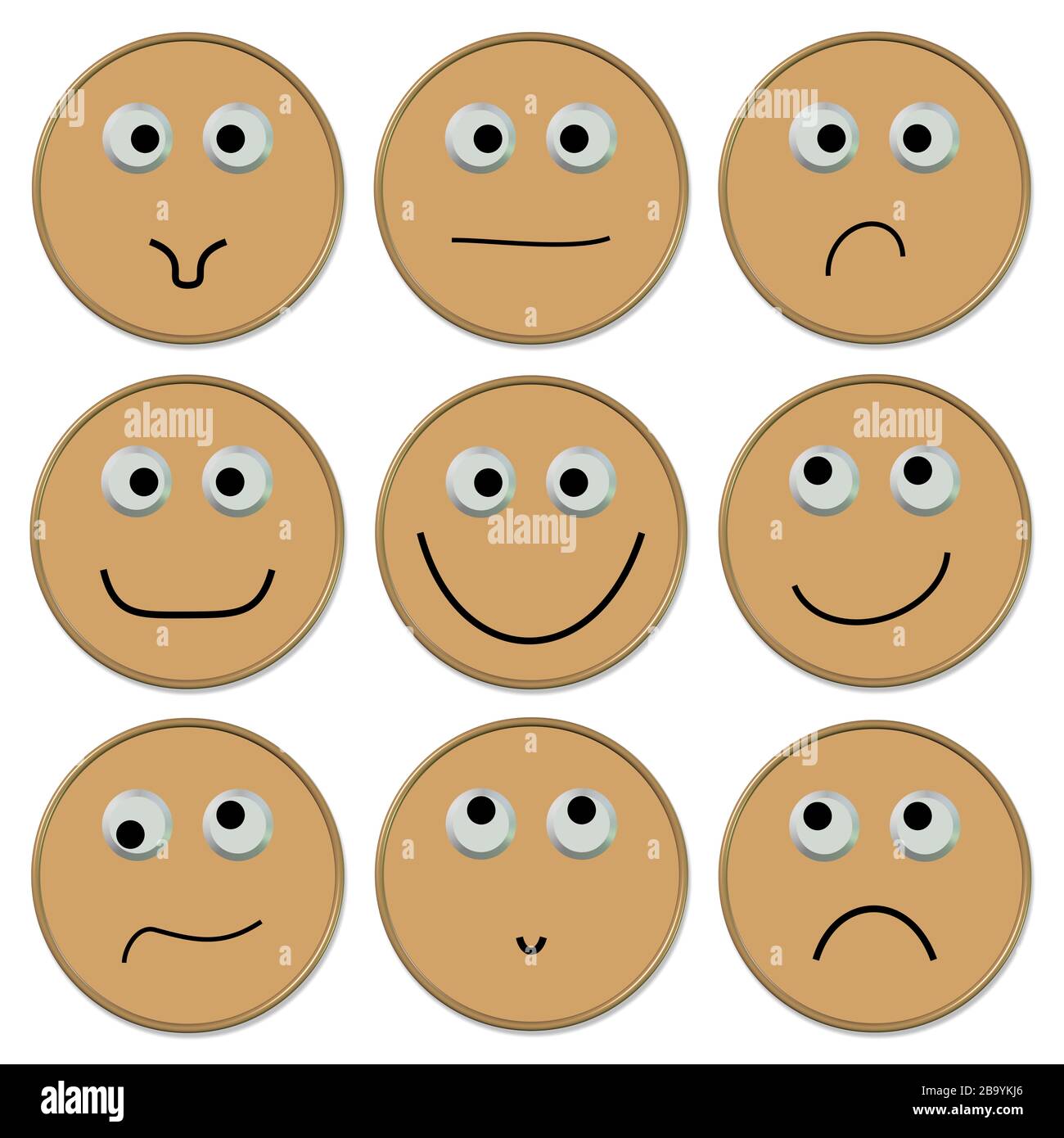 Emojis mit unterschiedlichen Stimmungen Stockfoto